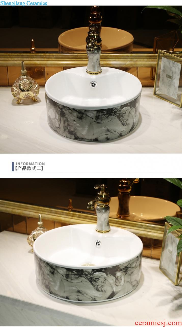 The stage basin ceramic washing basin creative Nordic modern Chinese circular home wash gargle art basin