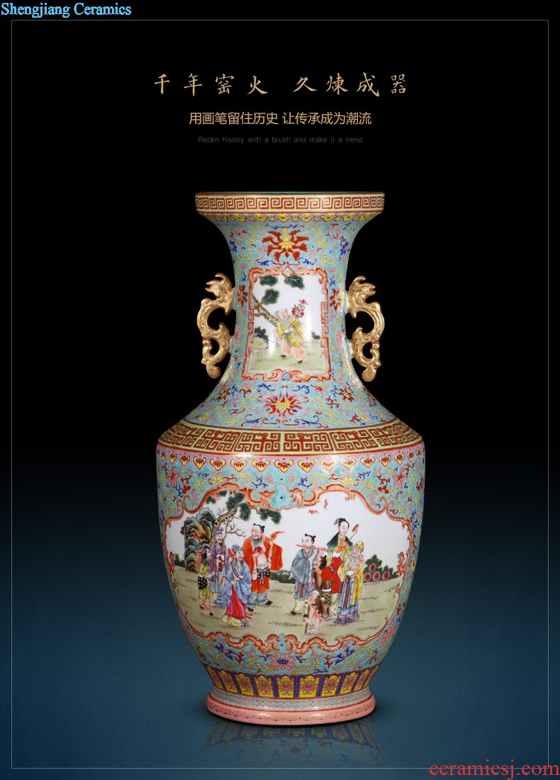 Jingdezhen ceramics furnishing articles imitation qing qianlong pastel bound branch grain ears gourd vases, Chinese style household decorations