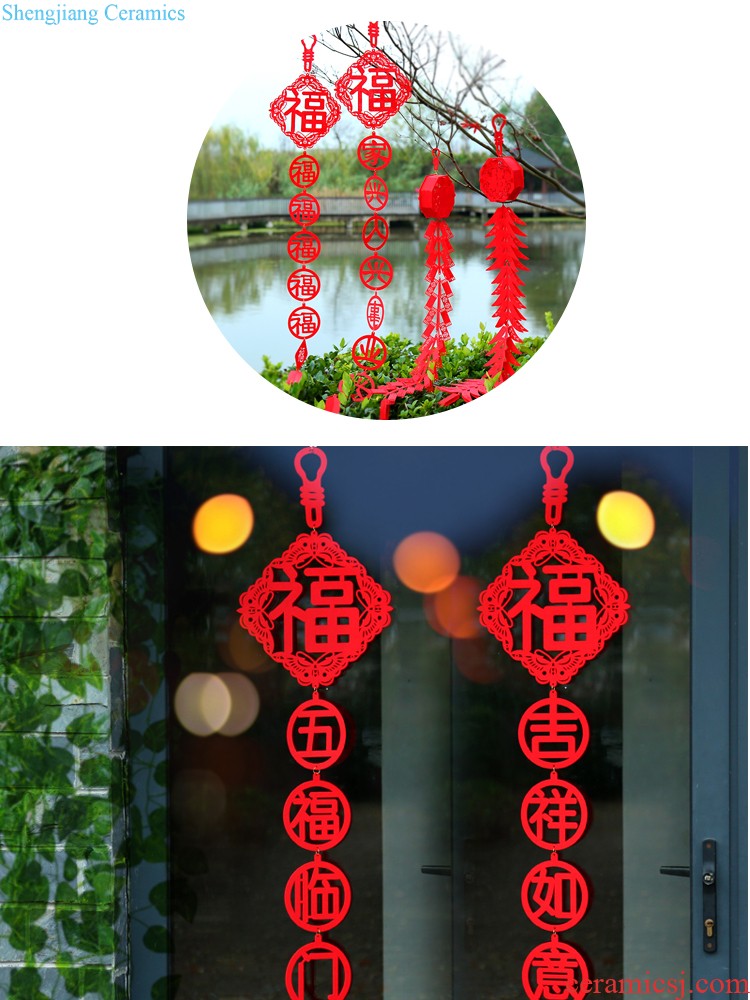 New Year lantern pendant everyone spring word mall indoor red lanterns hang small Lantern Festival lantern decorations