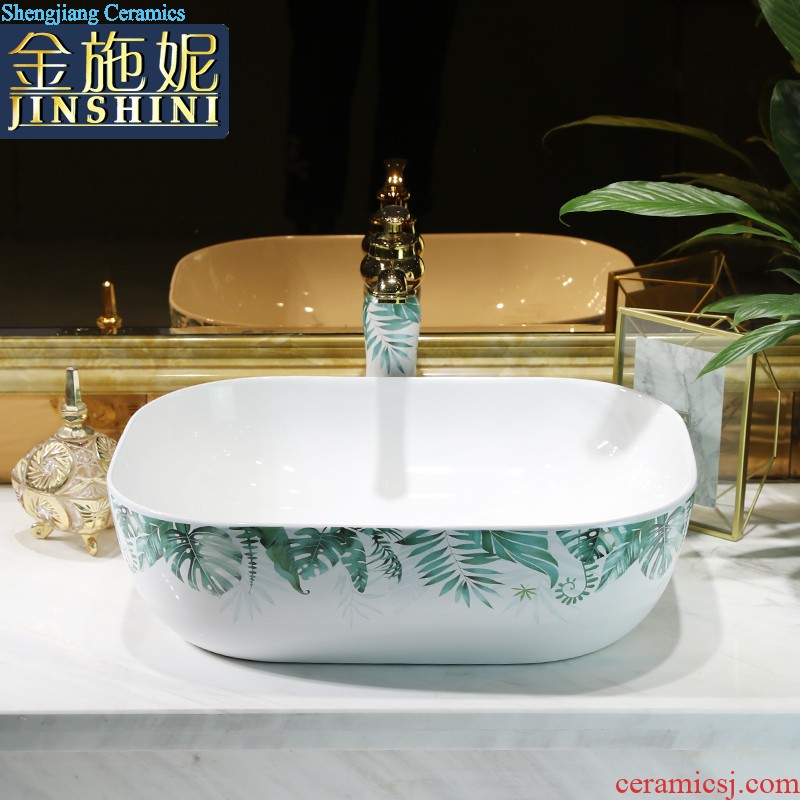 Jingdezhen square ceramic art basin stage basin of restoring ancient ways of household toilet lavabo ou wash basin