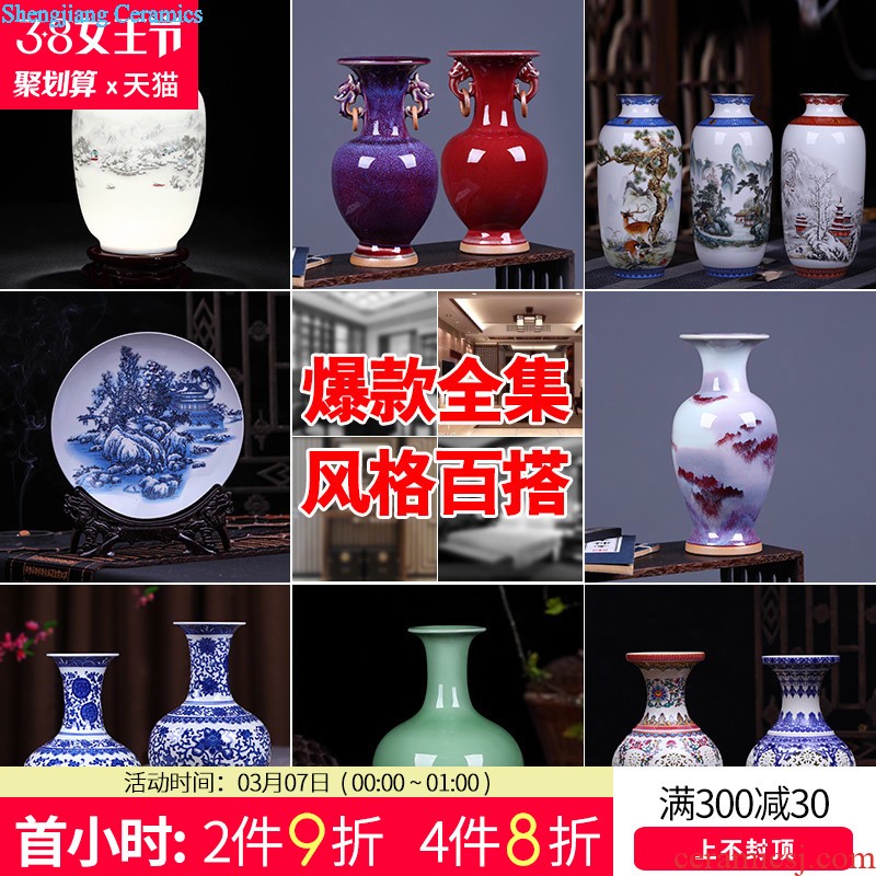 Jingdezhen ceramics hand-painted modern Chinese blue and white porcelain vases, flower arrangement sitting room crafts home decoration furnishing articles