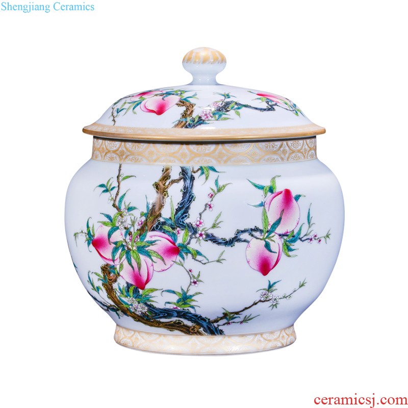 Hand-painted jingdezhen ceramics powder enamel vase peony flower arranging rich ancient frame of new Chinese style household furnishing articles sitting room collection