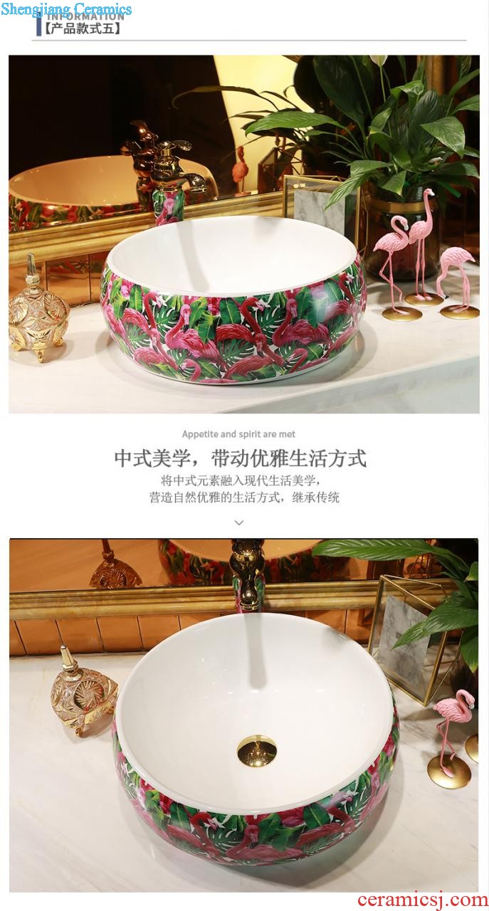 The stage basin circular lavatory Mediterranean ceramic lavabo oval European contracted and pure art basin basin