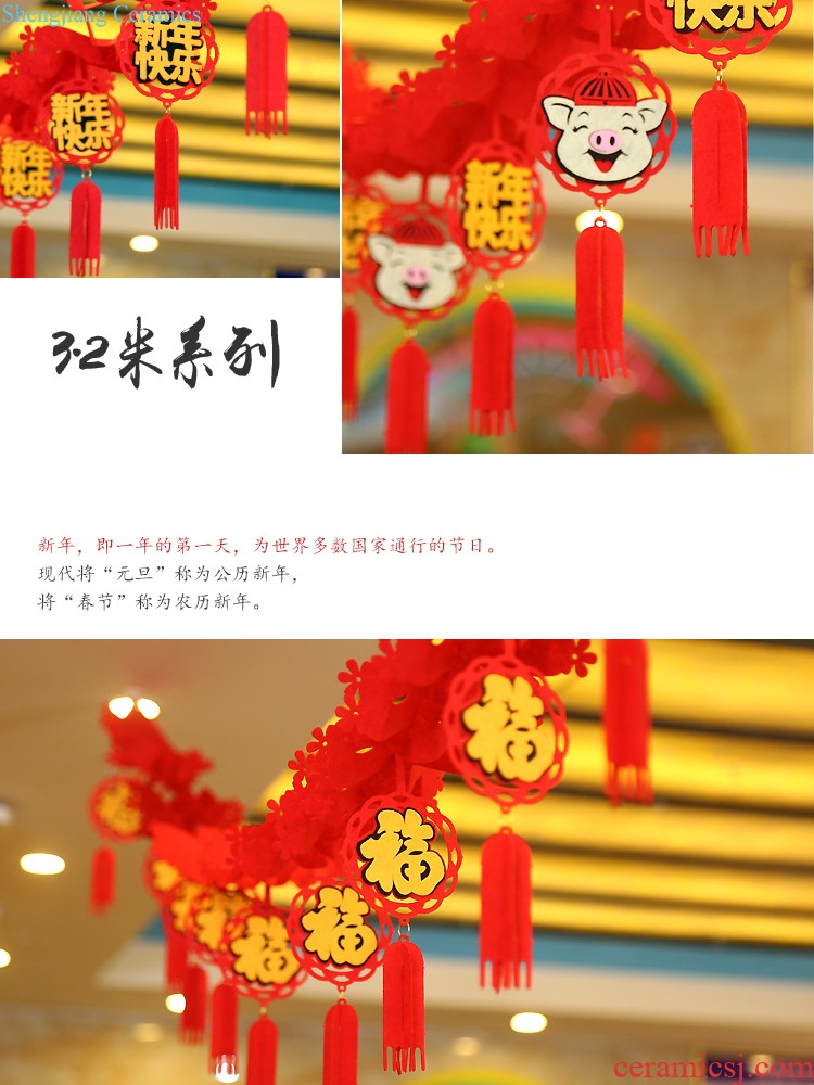 Spring Festival couplet flocking couplet 2.2 meters 2019 year of pig decor items moved into New Year couplet