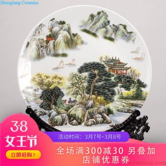 367 jingdezhen ceramic decoration plate plate is placed Hang dish Blue and white porcelain peony Wedding gift to send