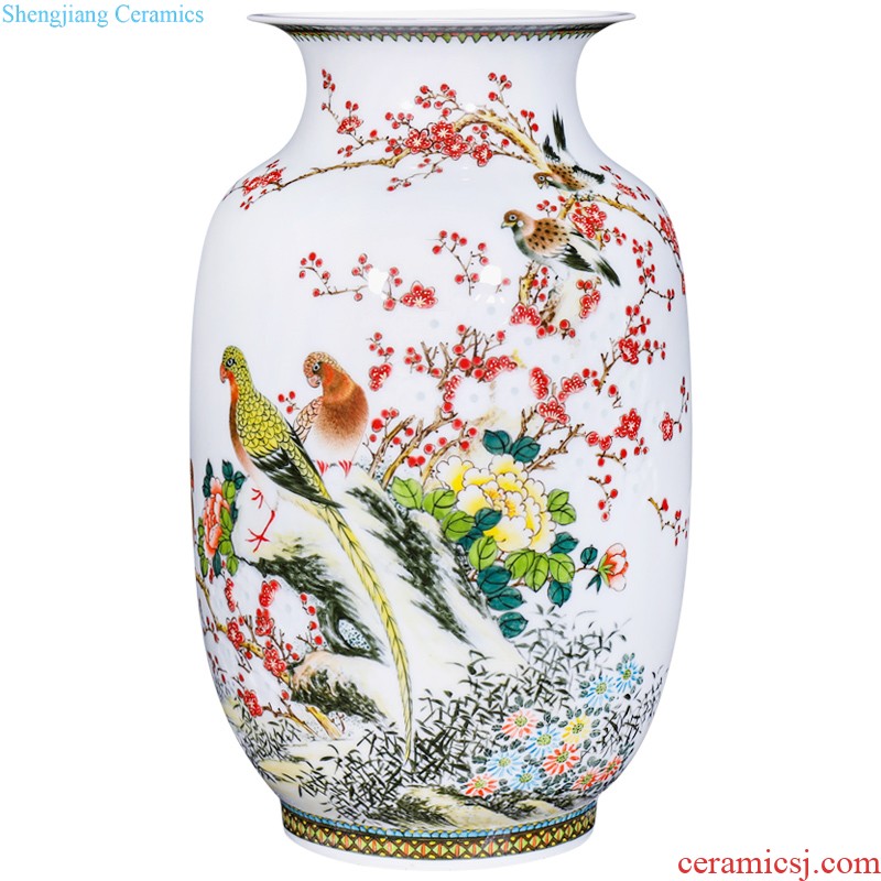 Master of jingdezhen ceramics hand-painted pastel lad collection of new Chinese style household sitting room adornment is placed the vase