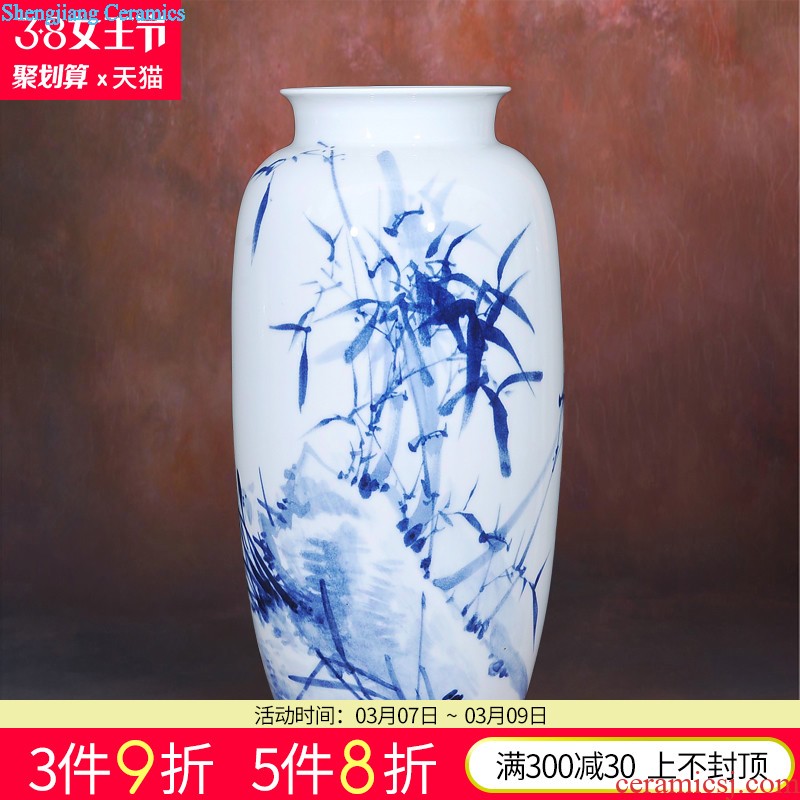 Jingdezhen ceramic hand-painted vases furnishing articles sitting room flower arrangement New Chinese style household act the role ofing is tasted porch TV ark decoration