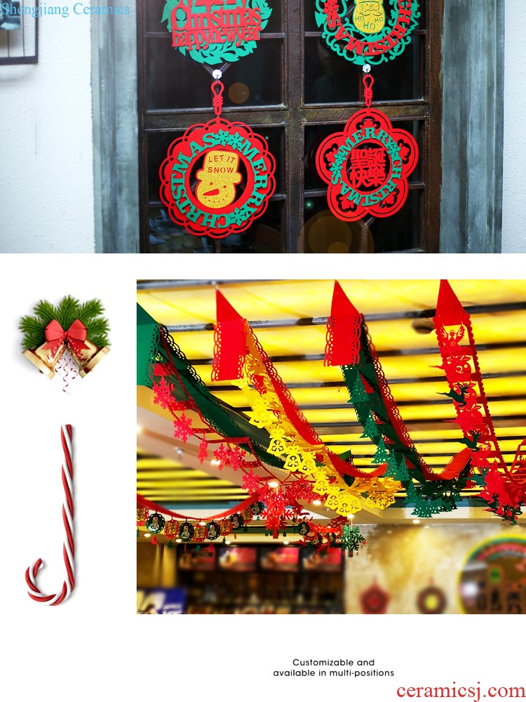 New Year Spring Festival decoration supplies garland pull flag hanging mall hotel kindergarten window set decoration flag bunting