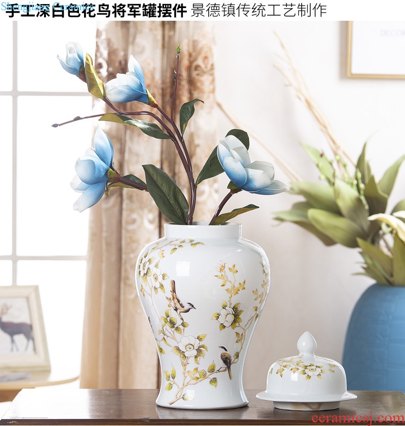 Jingdezhen ceramic vase furnishing articles Nordic light luxury porcelain storage tank sitting room porch household soft adornment arranging flowers