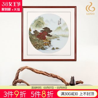 Jingdezhen ceramics porcelain plate painting landscape decoration of Chinese style household sofa setting wall mural that hang a picture