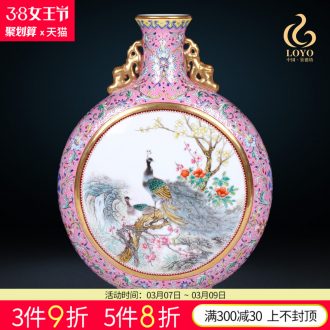 Jingdezhen ceramics vase furnishing articles qing yongzheng maintain five blessings lantern bottle arranging flowers sitting room adornment