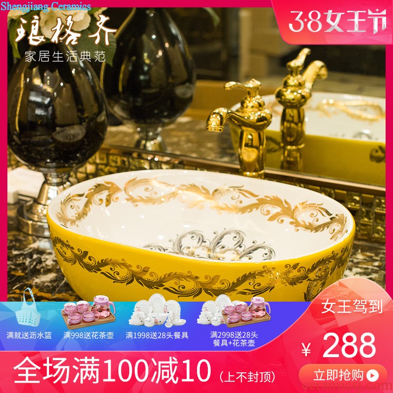 Koh larn, qi ceramic sanitary ware of toilet stage basin sink toilet lavatory basin art potted flower bush