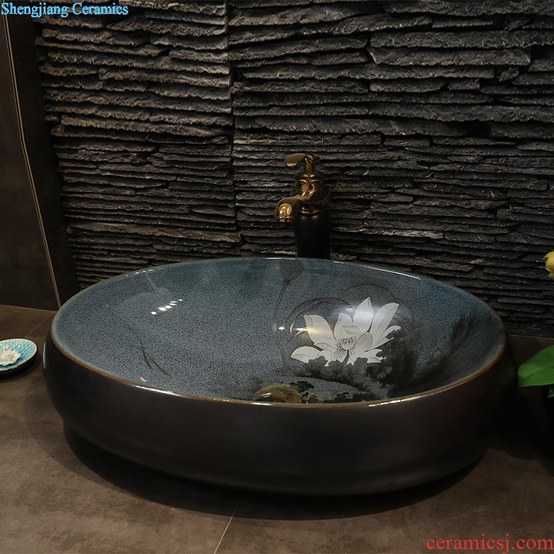 Art ceramic stage basin sink oval fashion toilet lavatory basin household balcony