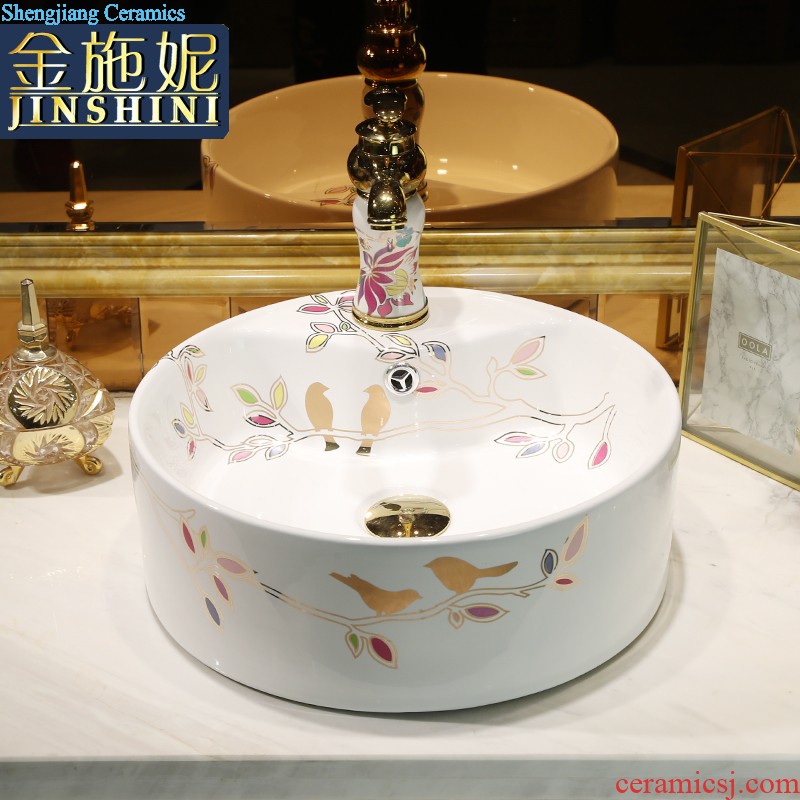 Ceramic art on the stage basin sink restoring ancient ways round the small family household toilet small creative wash basin