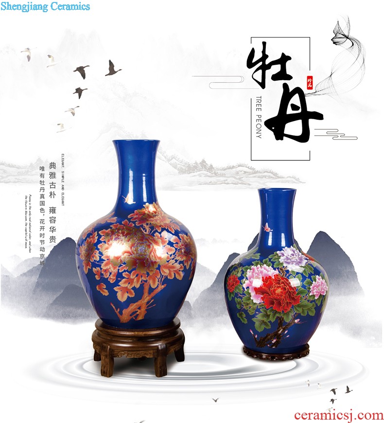 Jingdezhen ceramic antique color ink famous hand-painted vases bonanza Chinese style home sitting room adornment is placed