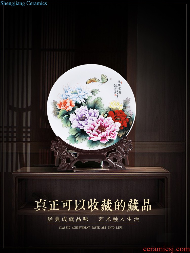 Jingdezhen ceramic imitation qing qianlong bucket color a surname is little lion ball vase decoration collection of new Chinese style furnishing articles