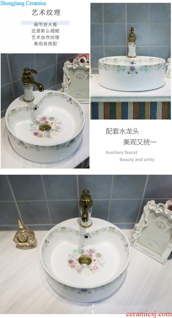 Ceramic face basin stage basin Lavabo square the pool that wash a face wash basin bathroom home art POTS of flowers and birds