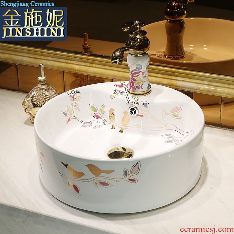 Ceramic art on the stage basin sink restoring ancient ways round the small family household toilet small creative wash basin