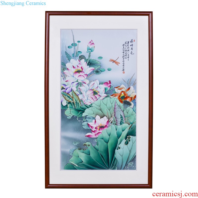 Jingdezhen ceramics hand-painted lotus pine crane live porcelain plate painter sitting room adornment background wall hanging in furnishing articles