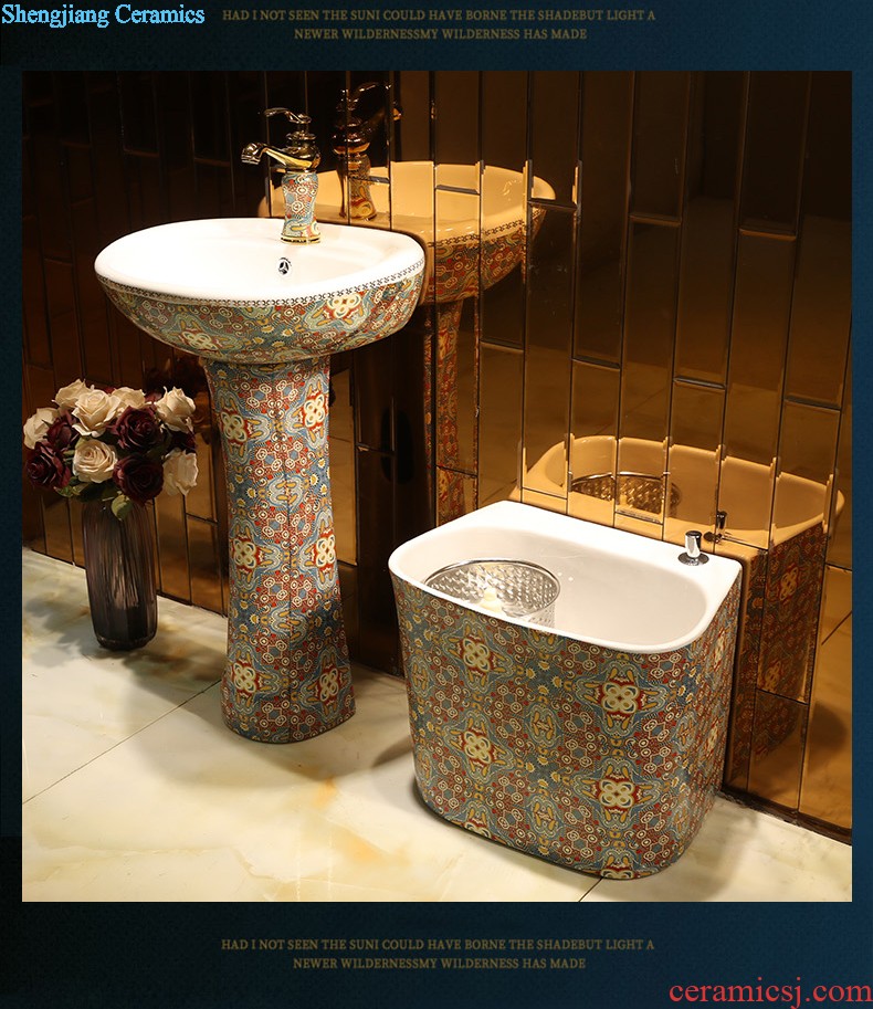 Household stage basin butterfly garden lavatory fangyuan pan European ceramic balcony toilet wash basin to wash your hands