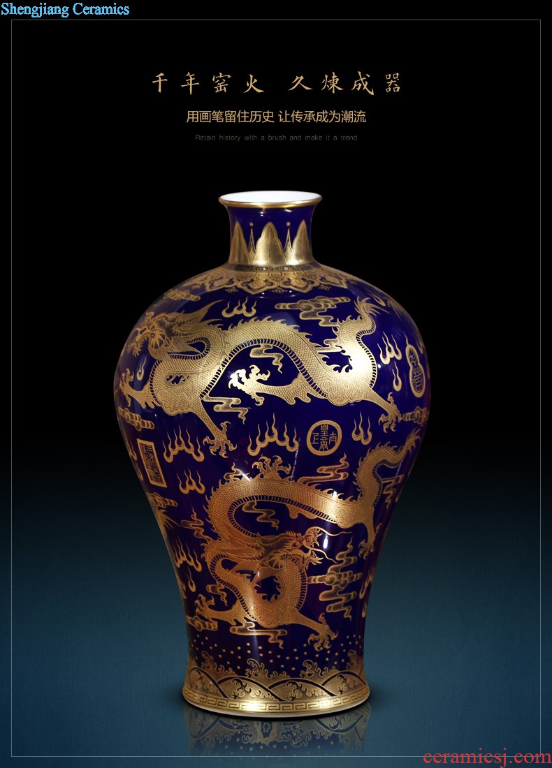 Archaize of jingdezhen ceramics powder enamel handpainted flower gourd vases, Chinese style living room decorations TV ark furnishing articles