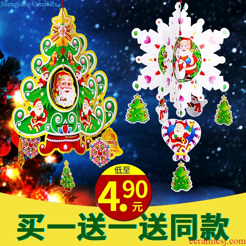 Christmas decorations garland pendant mobile phone shop shop pendant pull flag supermarket supplies hotel scene layout