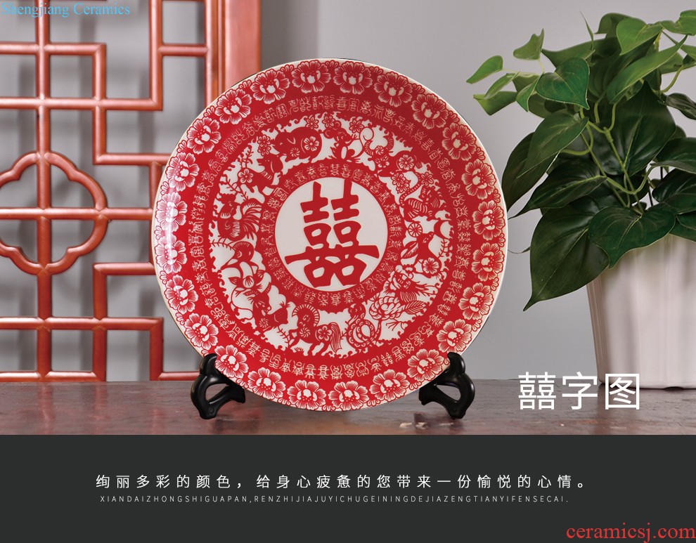 Jingdezhen ceramic maxim yellow large vase Chinese style hotel decoration high furnishing articles red large living room