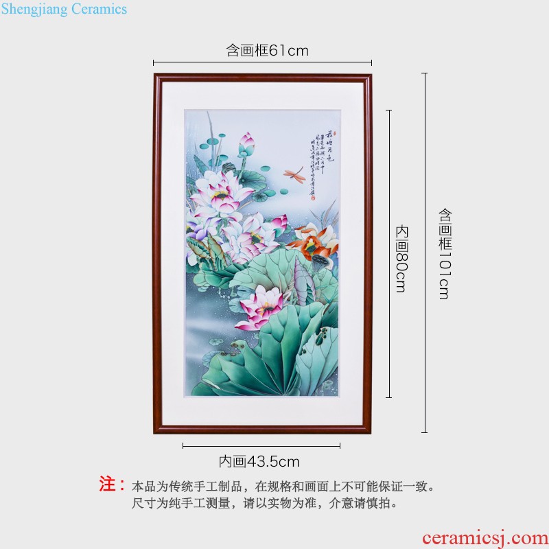 Jingdezhen ceramics hand-painted lotus pine crane live porcelain plate painter sitting room adornment background wall hanging in furnishing articles