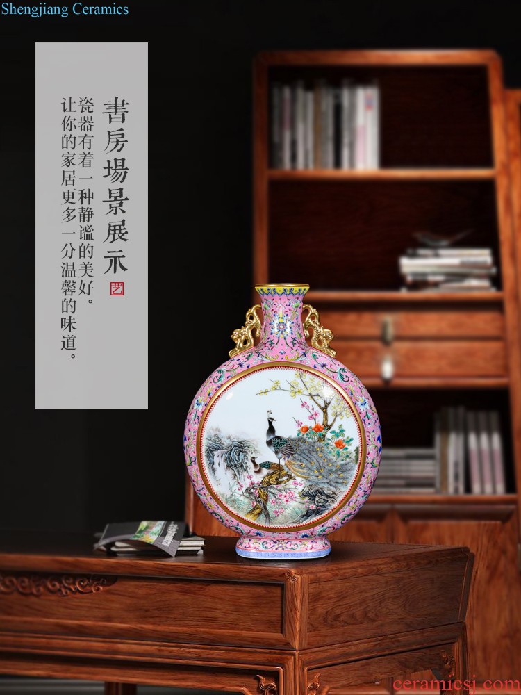 Hand-painted porcelain of jingdezhen ceramics big vase in the sitting room of Chinese style household wine accessories furnishing articles