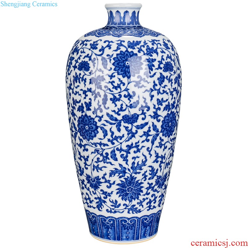 Jingdezhen imperial kiln chinaware imitation qing qianlong pastel nine lines peach tree sitting room adornment to collect Chinese furnishing articles