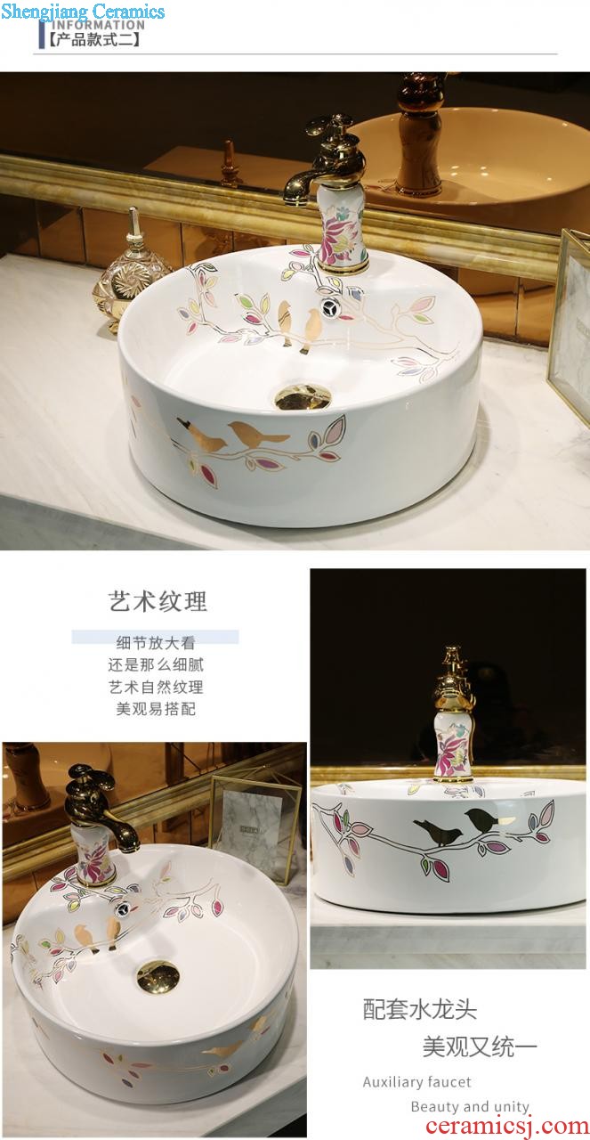 Ceramic art on the stage basin sink restoring ancient ways round the small family household toilet small creative wash basin