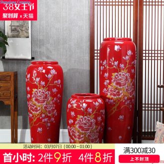 Jingdezhen ceramics hand-painted pastel landscape vases, flower arranging shan thorn Chinese style household TV ark furnishing articles