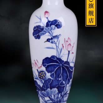 Jingdezhen blue and white porcelain vases, flower arranging hand-painted ceramic beaming Sitting room place of new Chinese style household act the role ofing is tasted