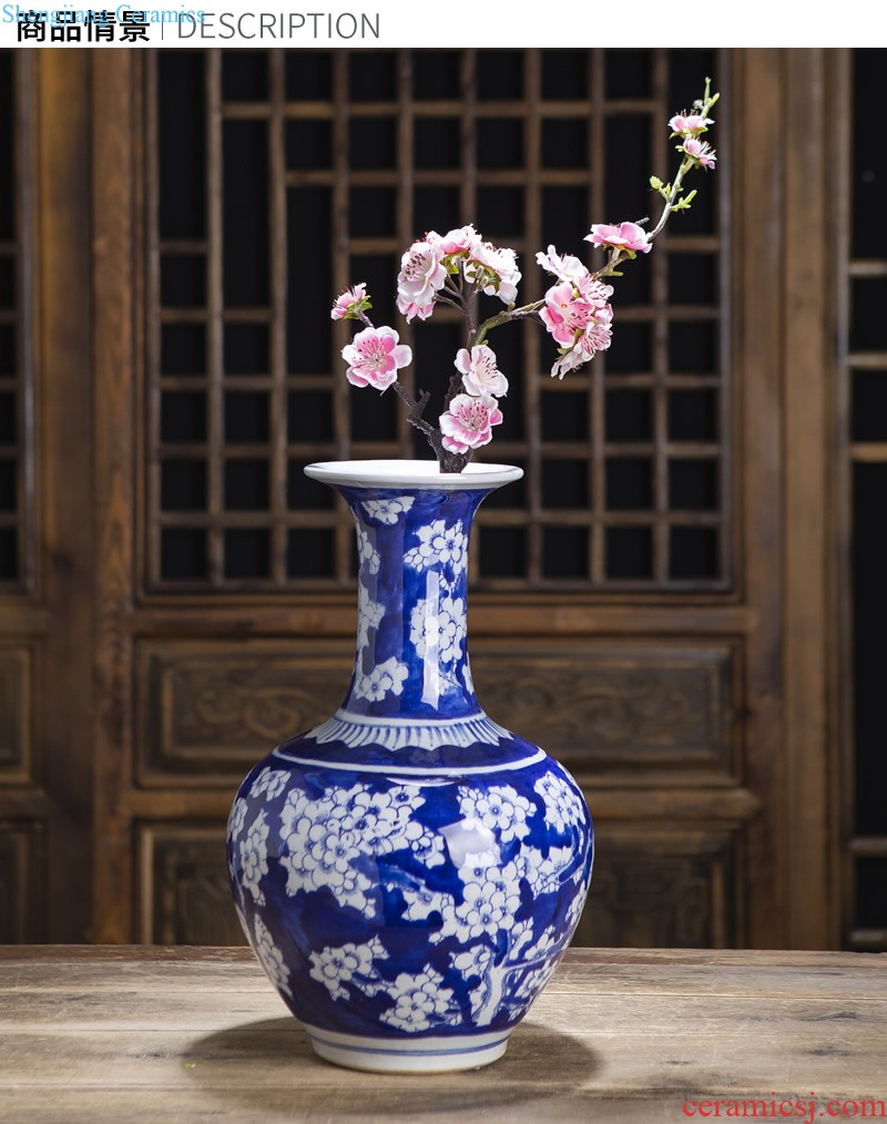 Jingdezhen ceramics Shadow blue glaze antique vase Chinese style restoring ancient ways is the sitting room porch decoration handicraft furnishing articles