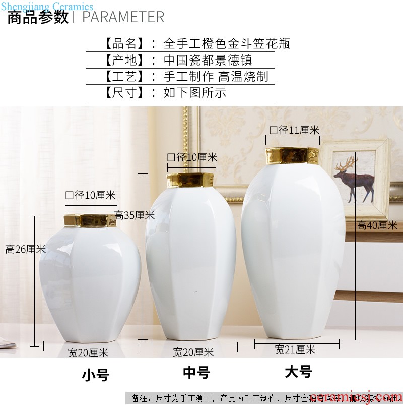 Jingdezhen ceramic blue vase Nordic furnishing articles European sitting room dry flower arranging flowers soft outfit decoration decoration TV ark