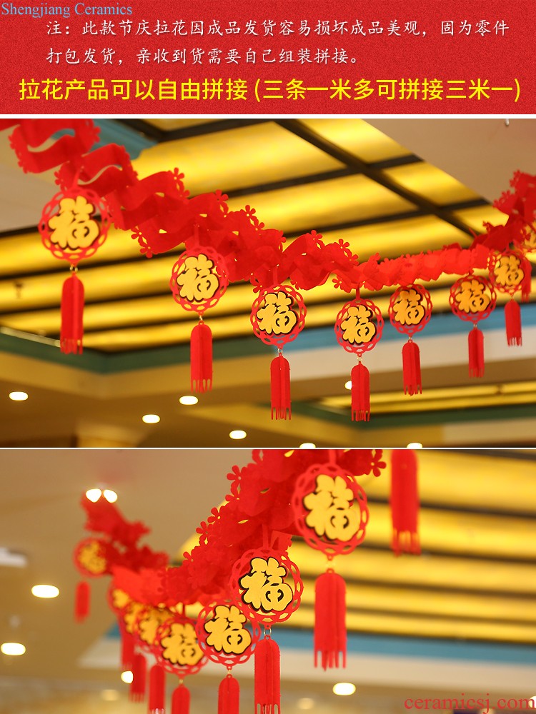 Spring Festival couplet flocking couplet 2.2 meters 2019 year of pig decor items moved into New Year couplet