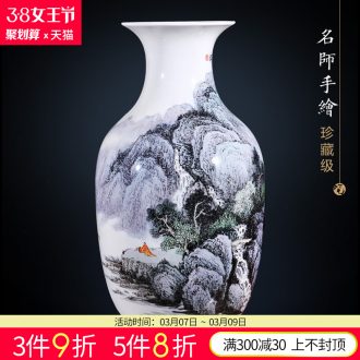 Jingdezhen ceramics hand-painted tea MeiZhengYan vase furnishing articles New Chinese style household living room TV cabinet decoration