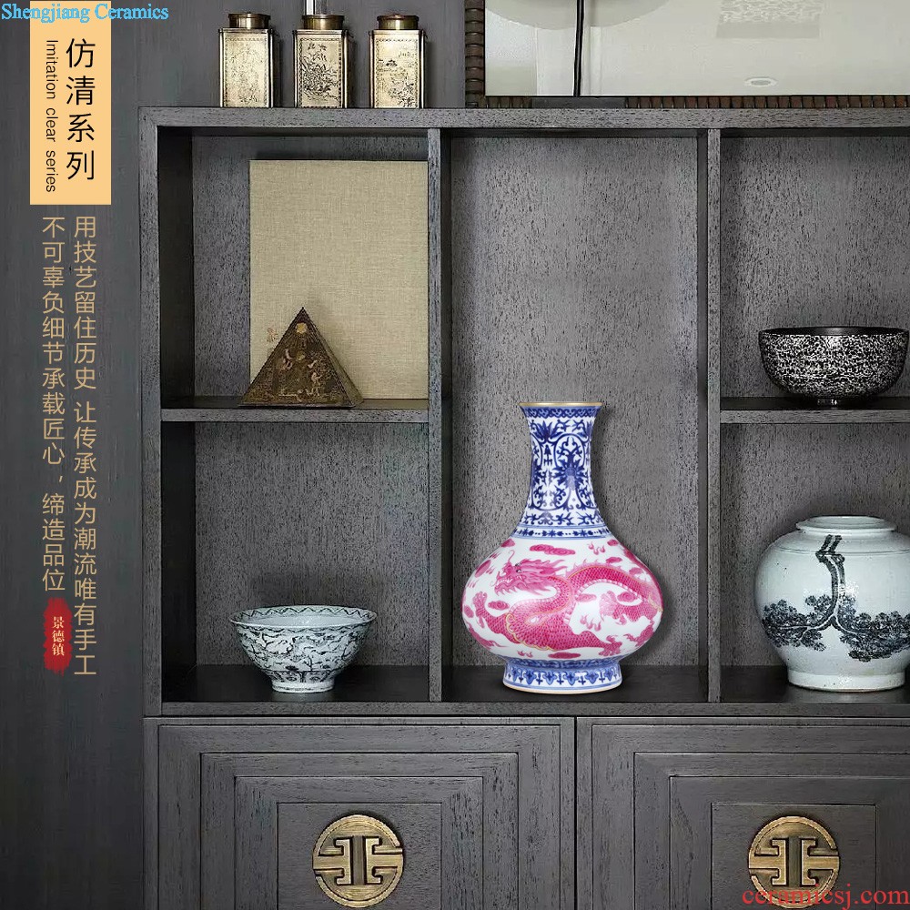 Jingdezhen ceramics furnishing articles Qiu Songxia hand-painted scent vases, flower arrangement sitting room adornment of Chinese style household decoration