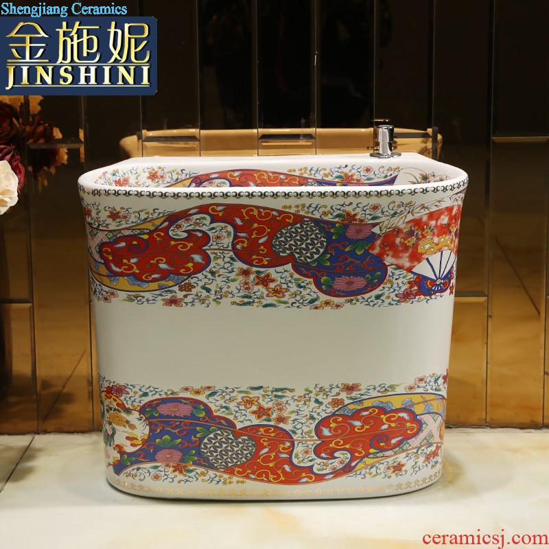 European square stage basin oval ceramic household lavatory basin sink sink art basin