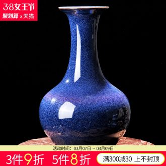 Jingdezhen ceramics vase furnishing articles Manual sculpture shadow green lotus flower vases, flower arrangement, new Chinese style decoration