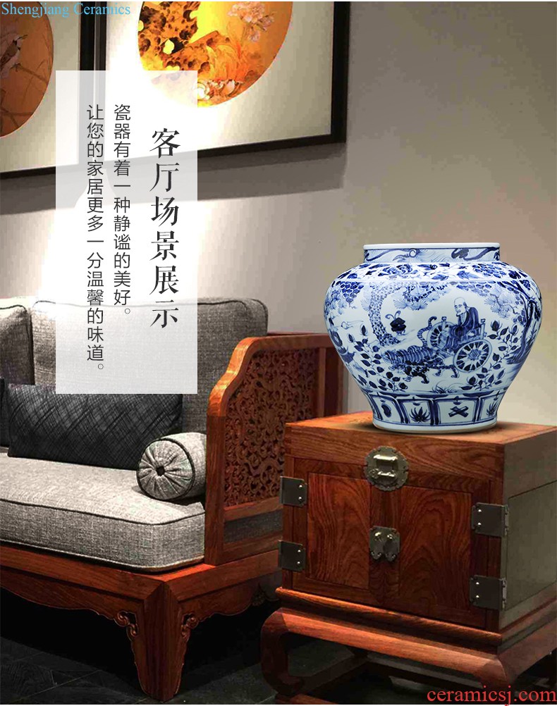 Jingdezhen ceramic vase furnishing articles by hand-painted sabingga sukdun dergici jimbi vases, flower arranging the modern Chinese style living room decorations