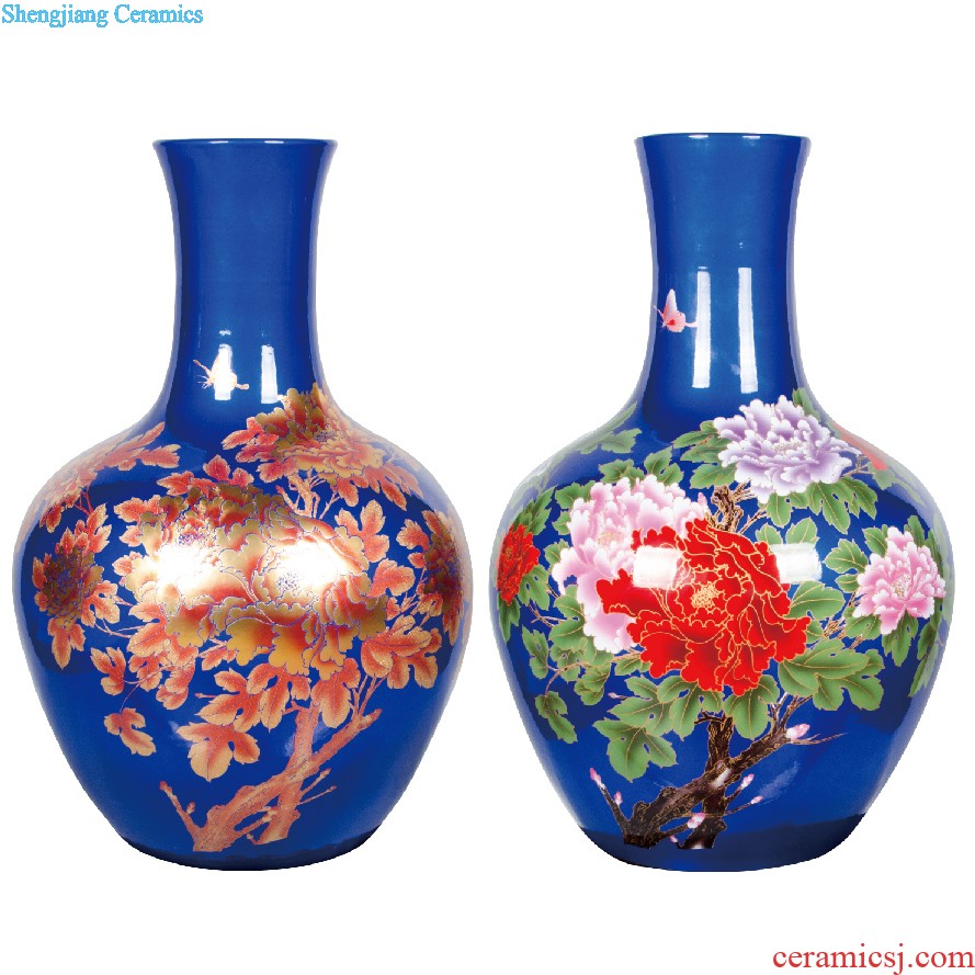 Jingdezhen ceramic antique color ink famous hand-painted vases bonanza Chinese style home sitting room adornment is placed