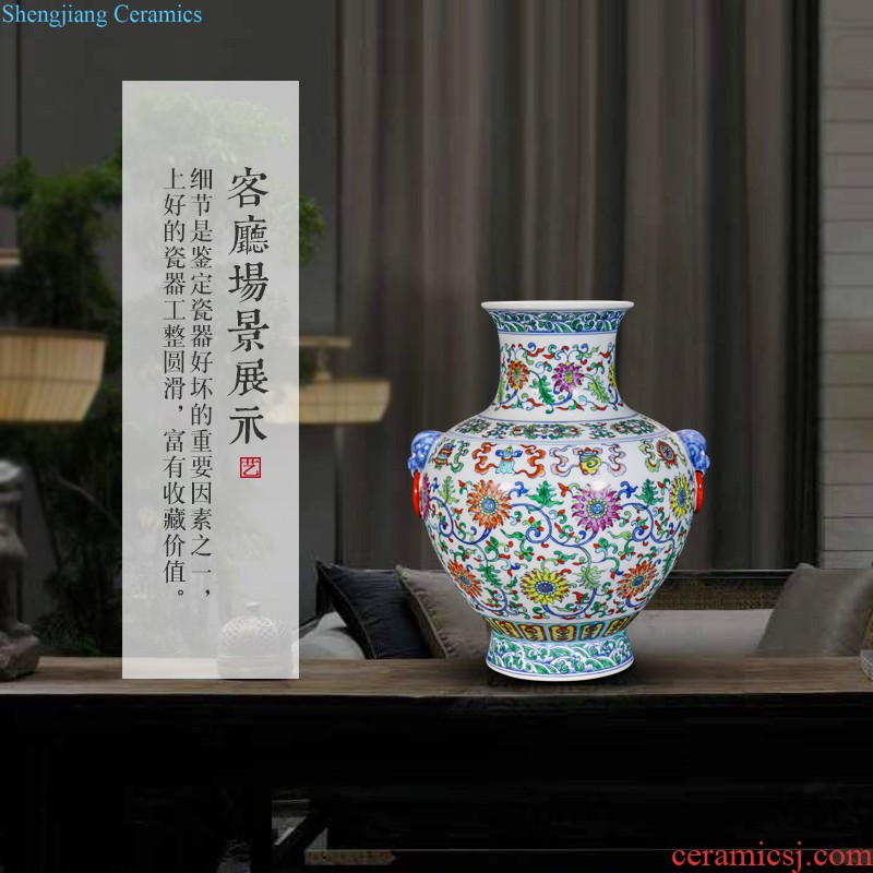 High-quality goods of jingdezhen ceramic imitation qing qianlong deer statue of Chinese large vases, decorative home furnishing articles sitting room collection