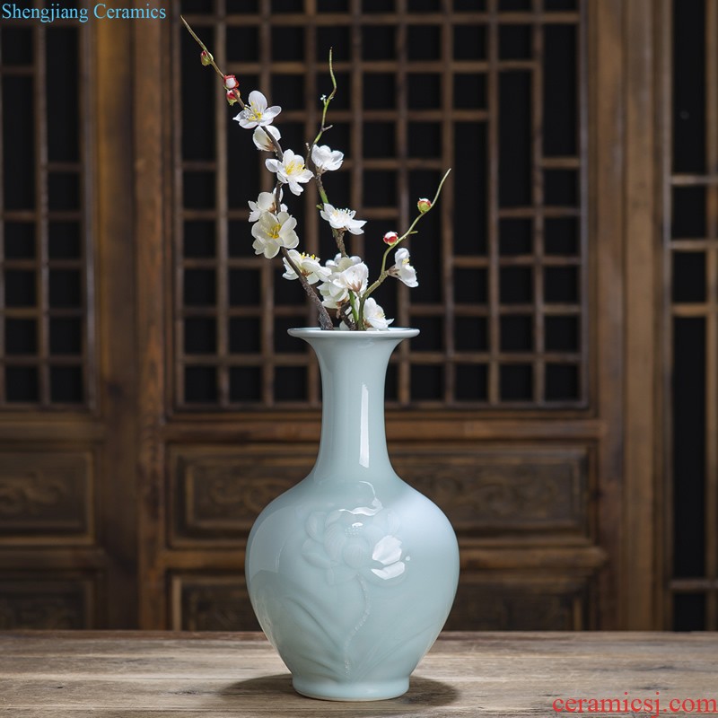 Jingdezhen ceramic vases, flower arrangement sitting room adornment cover Chinese style tea pot general barrel can of China