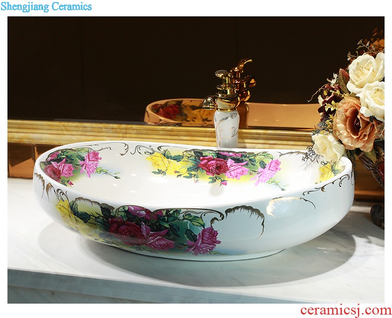 European ceramic stage basin to wash lavatory toilet rectangle household art basin was filed the sink