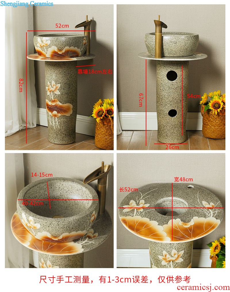 Koh larn, qi ceramic floor pillar basin pillar type lavatory toilet lavabo balcony one-piece basin