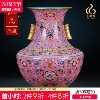 Jingdezhen ceramics powder enamel archaize tong qu wooden stick vases, flower arranging Chinese style classical home furnishing articles