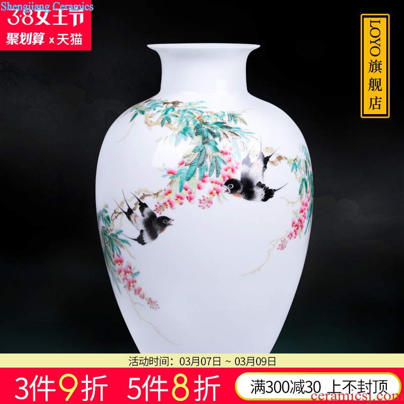 Jingdezhen ceramics vase Wang Yunxi hand painted blue and white porcelain rural amorous feelings Contemporary sitting room handicraft furnishing articles