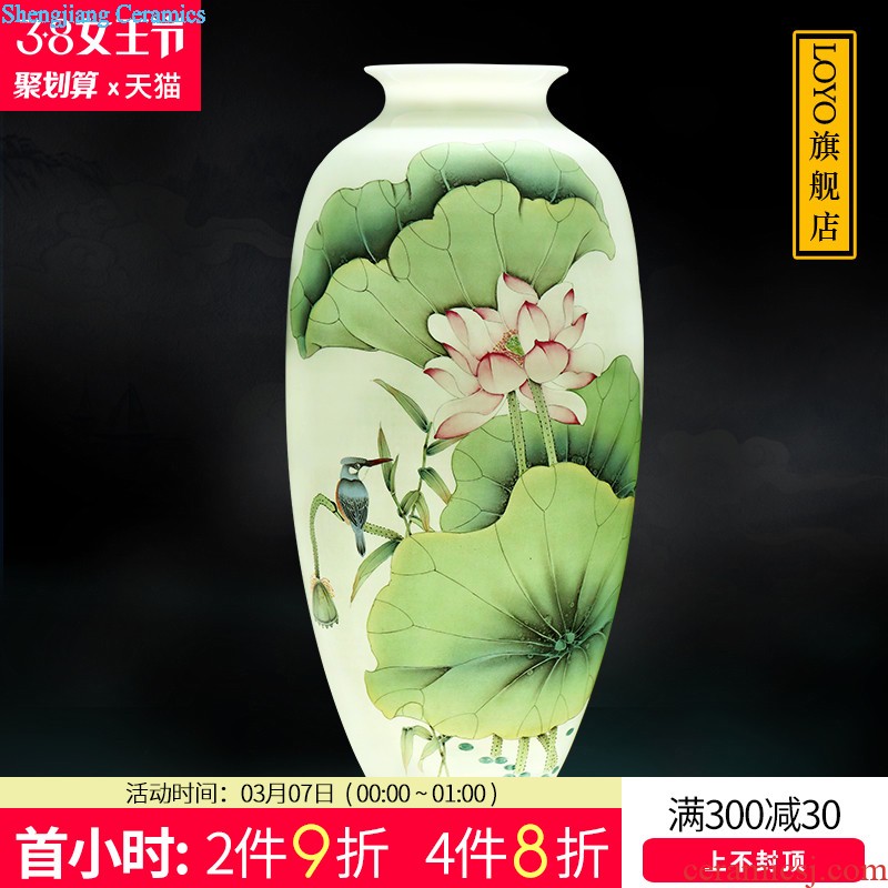 Jingdezhen ceramics vase furnishing articles laughs a flower arranging hand-painted handicraft new Chinese style household act the role ofing is tasted the living room