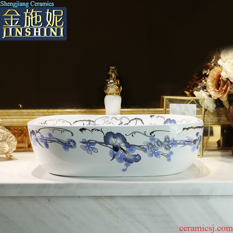 Art creative personality toilet wash basin ceramic balcony mop pool Household european-style rotating double drive